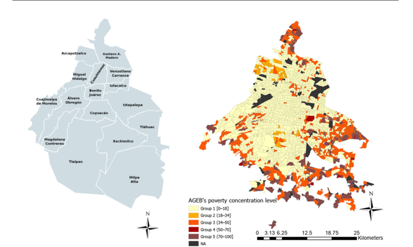 Definições de áreas sociais na cidade do México
